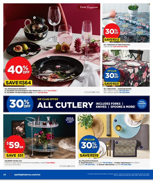 Spotlight mailer - 11.05.2022 - 29.05.2022 - Sales products - knife, mug, spoon, table runner, tablecloth, placemat. Page 14.