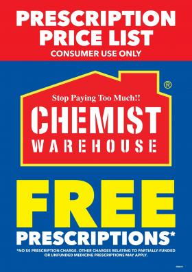 Chemist Warehouse - Prescription Price List