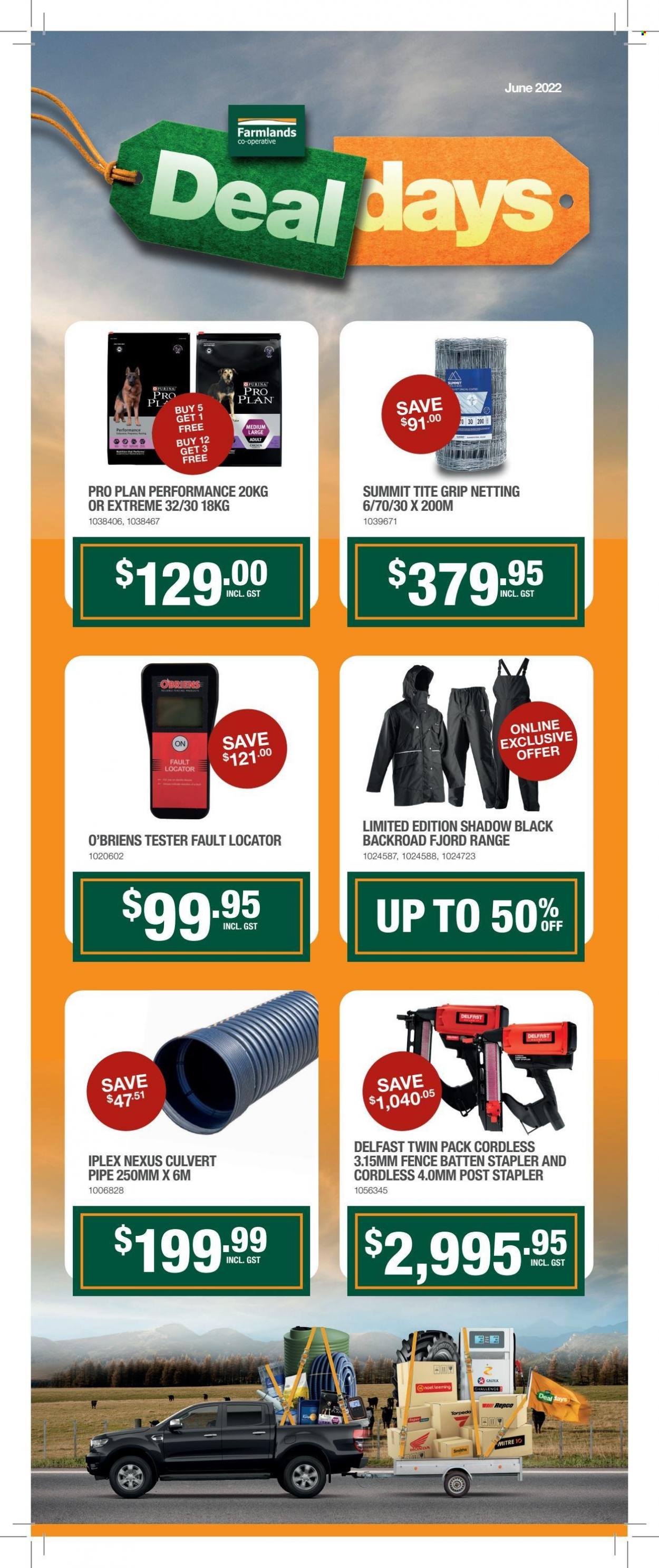 Farmlands mailer - 01.06.2022 - 30.06.2022 - Sales products - PRO PLAN, Purina, pipe. Page 1.