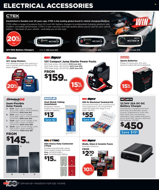 Repco mailer - 15.06.2022 - 30.06.2022 - Sales products - battery charger, motorcycle, alternator, starter. Page 10.