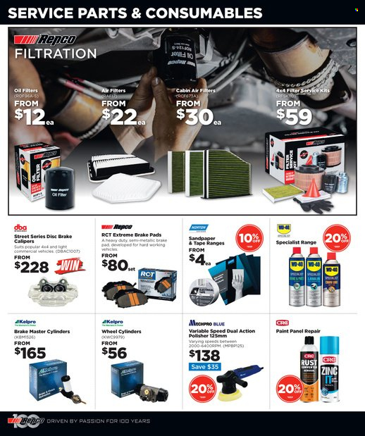 Repco mailer - 15.06.2022 - 30.06.2022 - Sales products - Mechpro Blue, Norton, air filter, brake pad, oil filter, cabin filter, zinc. Page 12.