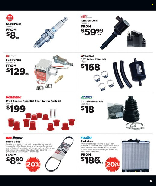 Repco mailer - 15.06.2022 - 30.06.2022 - Sales products - vehicle, spark plugs. Page 13.