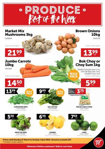 Gilmours catalogue - Weekly Fresh Produce Deals