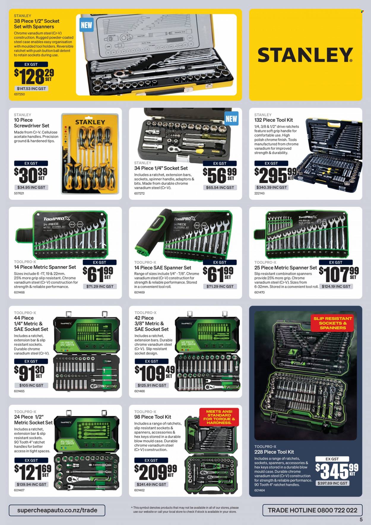 SuperCheap Auto mailer - 15.05.2023 - 01.07.2023 - Sales products - Stanley, socket set, tool set, screwdriver set, hand tools. Page 5.