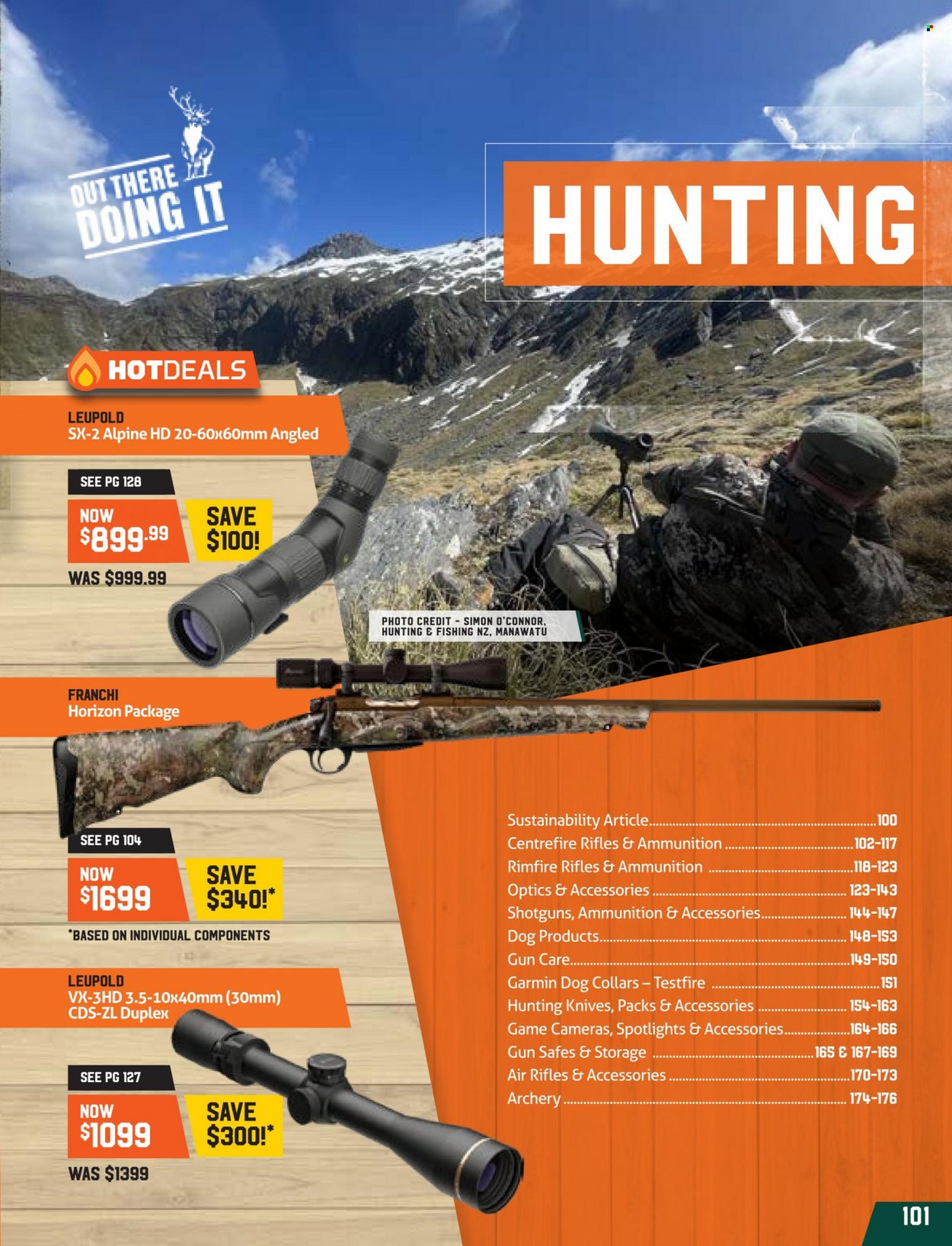 Hunting & Fishing mailer - Sales products - knife. Page 101.