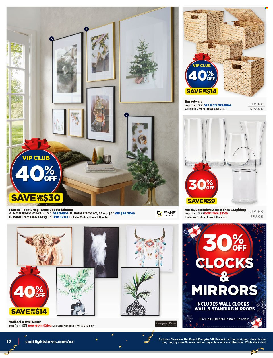 thumbnail - Spotlight mailer - 15.11.2023 - 03.12.2023 - Sales products - mirror, wall decor, metal frame, vase, lighting. Page 12.