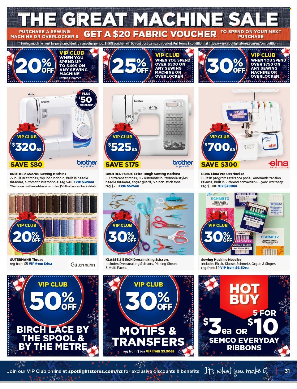 Spotlight mailer - 15.11.2023 - 03.12.2023 - Sales products - Brother, Sharp, scissors, ribbon, thread. Page 31.