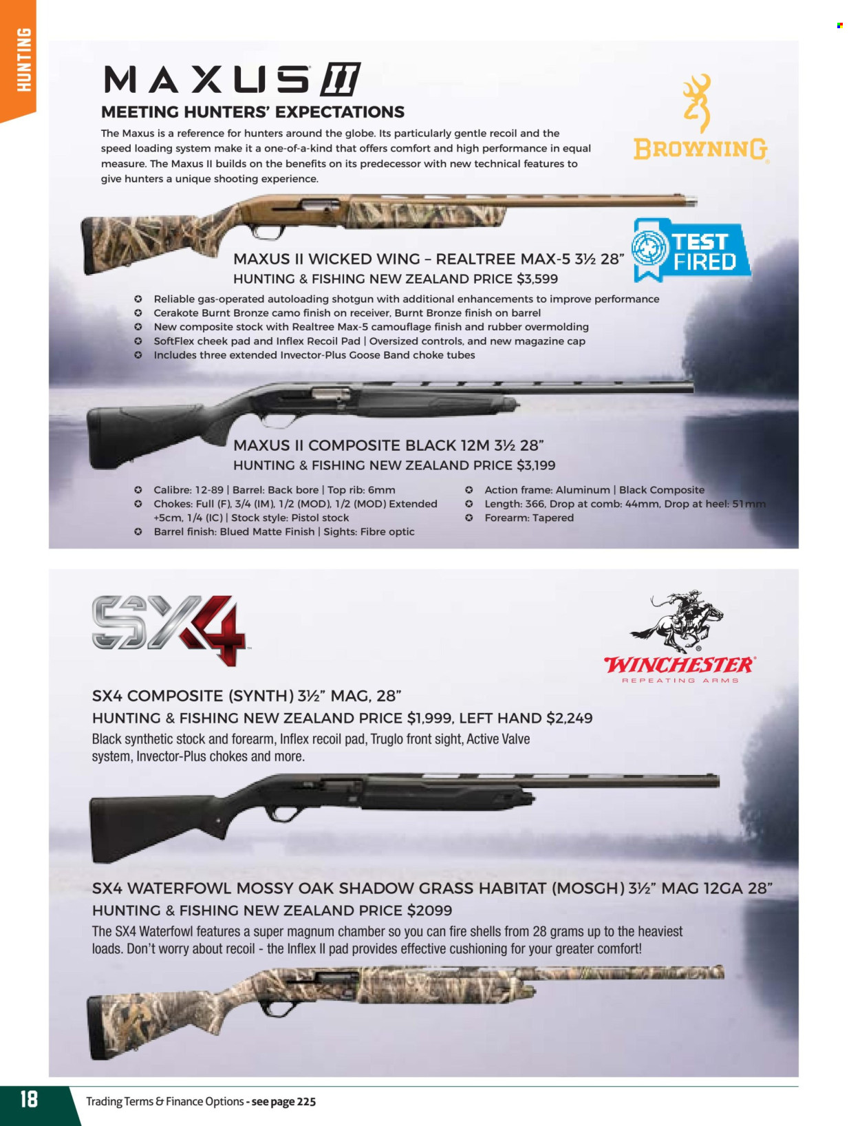 thumbnail - Hunting & Fishing mailer - Sales products - cap, Browning, shotgun, pistol. Page 18.