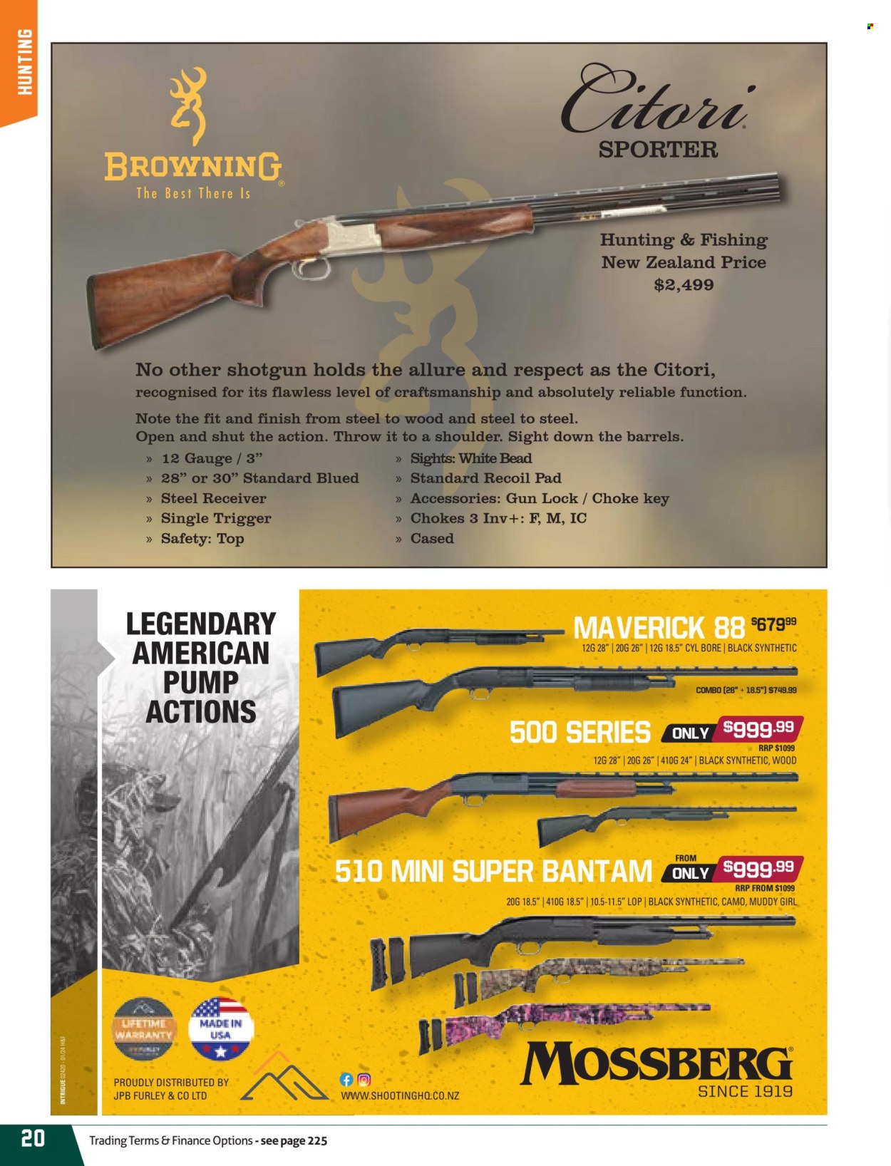 thumbnail - Hunting & Fishing mailer - Sales products - Browning, shotgun, gun. Page 20.
