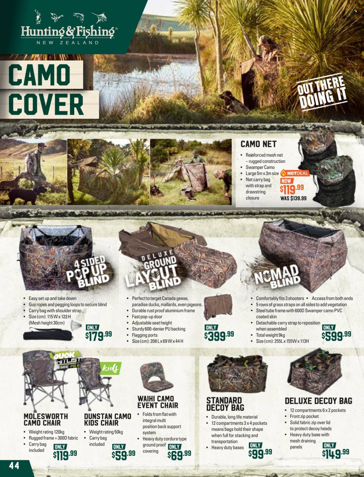 thumbnail - Hunting & Fishing mailer - Sales products - lid, chair. Page 44.
