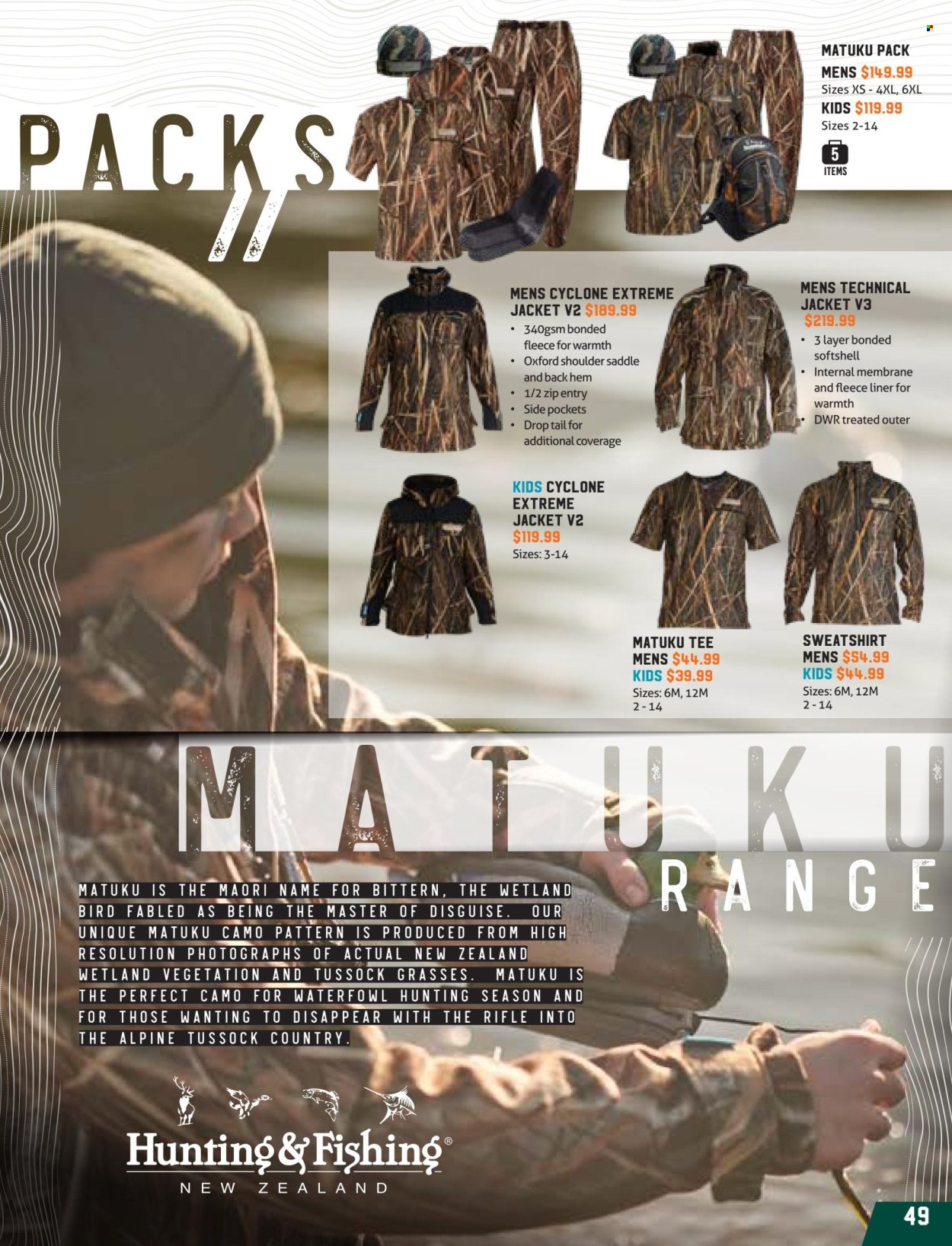Buy Hunting & Fishing Kids Cyclone Extreme Jacket - Matuku