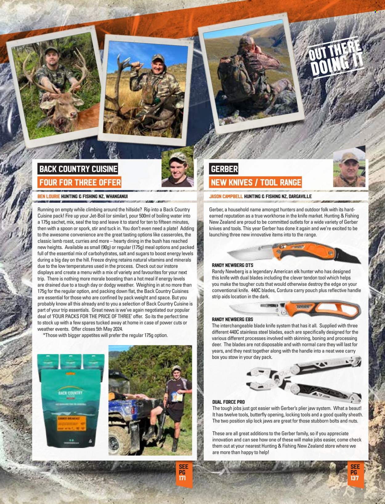 thumbnail - Hunting & Fishing mailer - Sales products - knife, spoon, Gerber, pliers. Page 69.