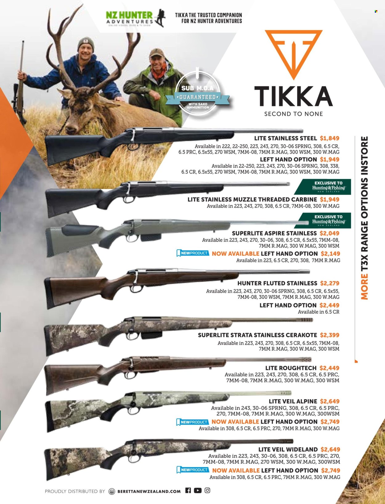 thumbnail - Hunting & Fishing mailer - Sales products - Hunter, carbine, Tikka. Page 71.