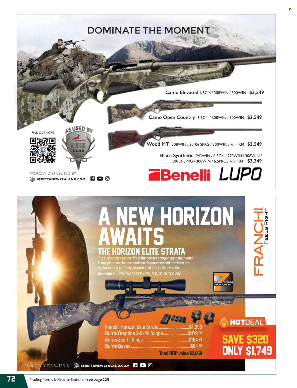 thumbnail - Hunting & Fishing mailer - Sales products - Hunter, rifle, scope. Page 72.