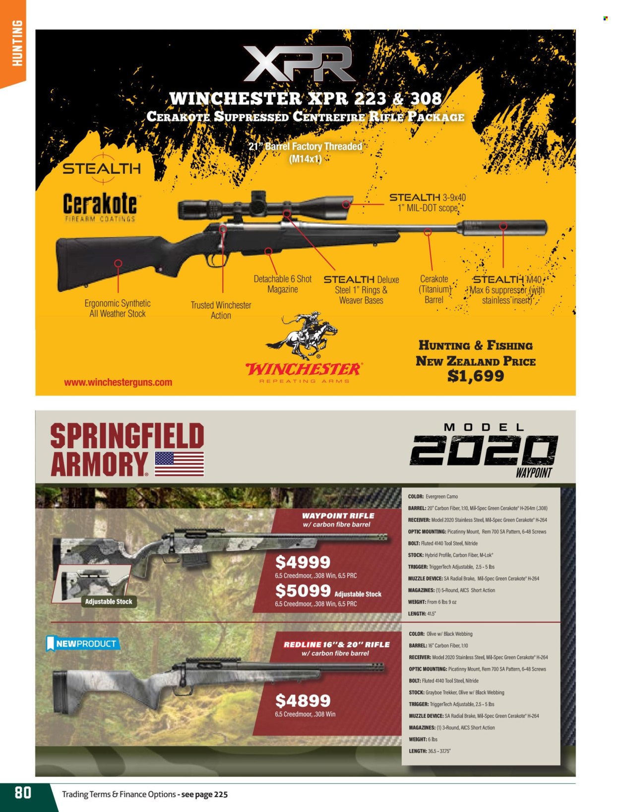 thumbnail - Hunting & Fishing mailer - Sales products - rifle, Springfield Armory, scope, ammo. Page 80.