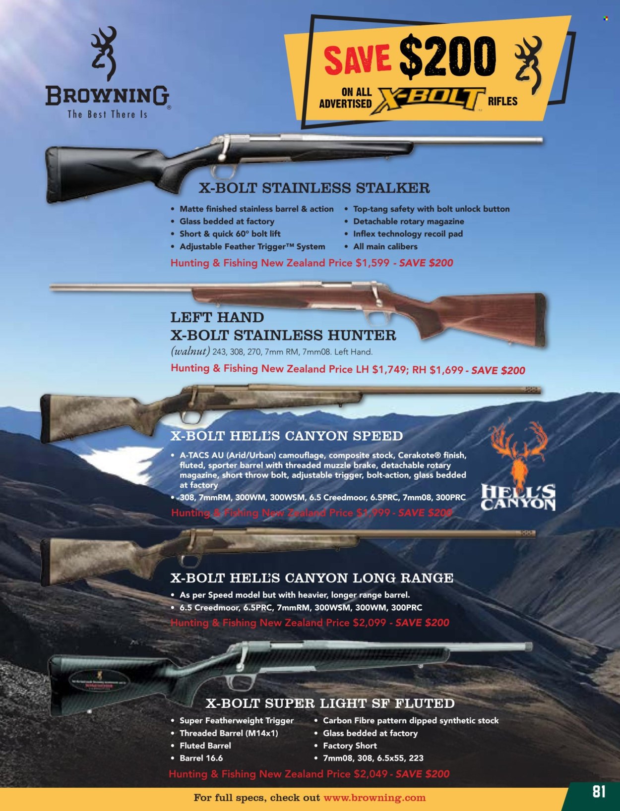 thumbnail - Hunting & Fishing mailer - Sales products - Hunter, Browning, rifle, ammo. Page 81.
