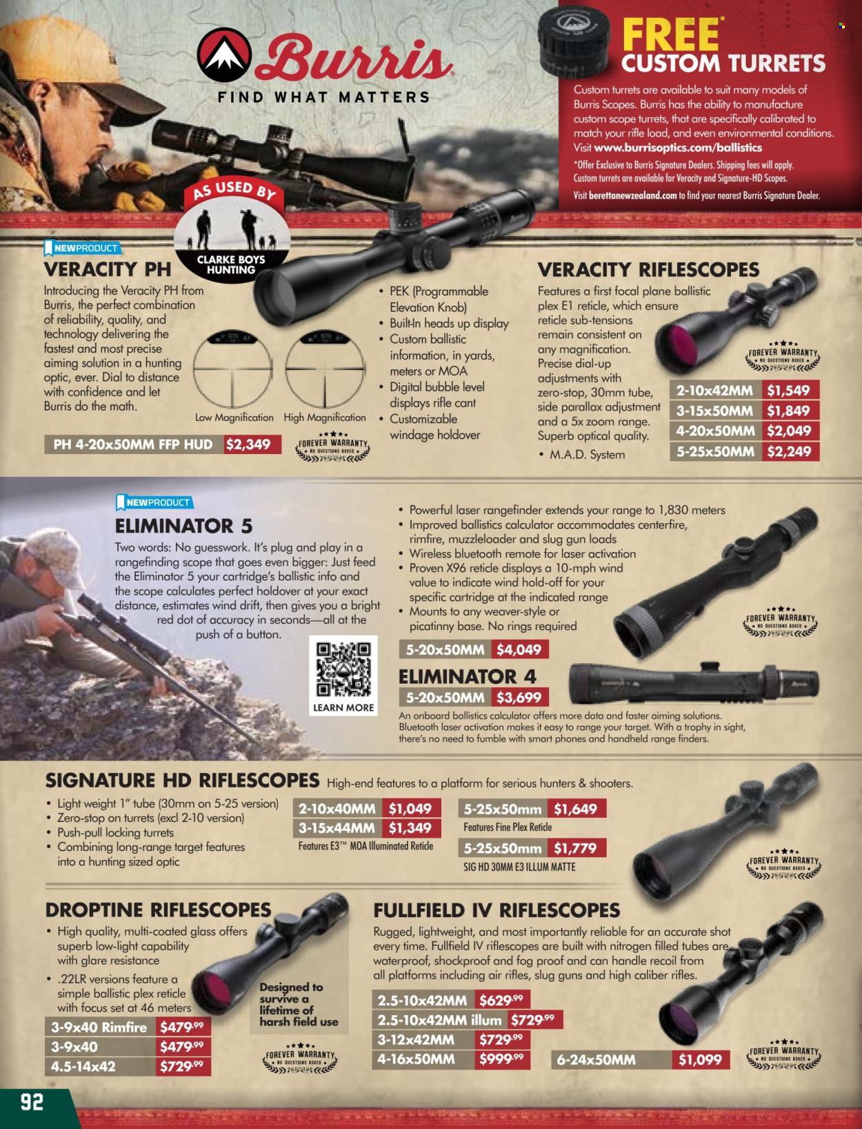 thumbnail - Hunting & Fishing mailer - Sales products - rangefinder, rifle, scope. Page 92.