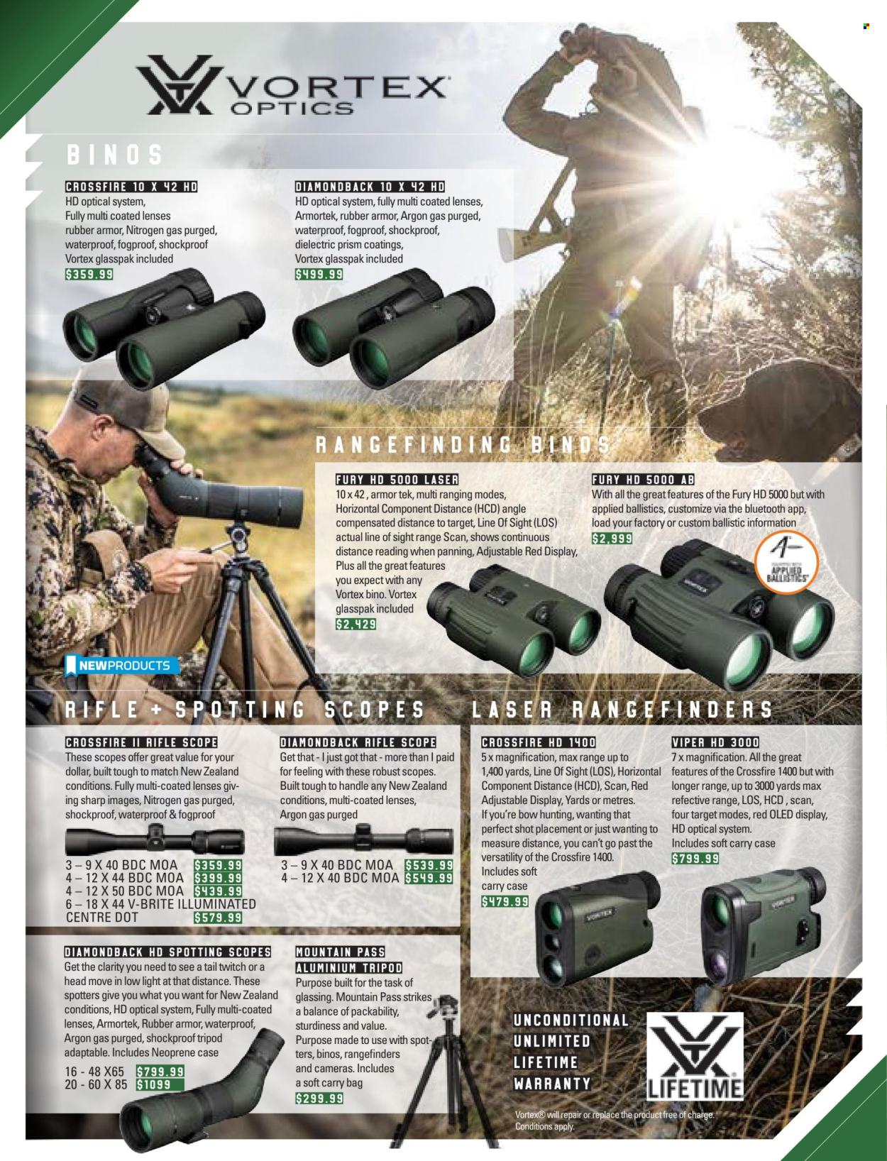 thumbnail - Hunting & Fishing mailer - Sales products - camera, lenses, rangefinder, viper, carry bag, neoprene, riflescope, scope. Page 110.