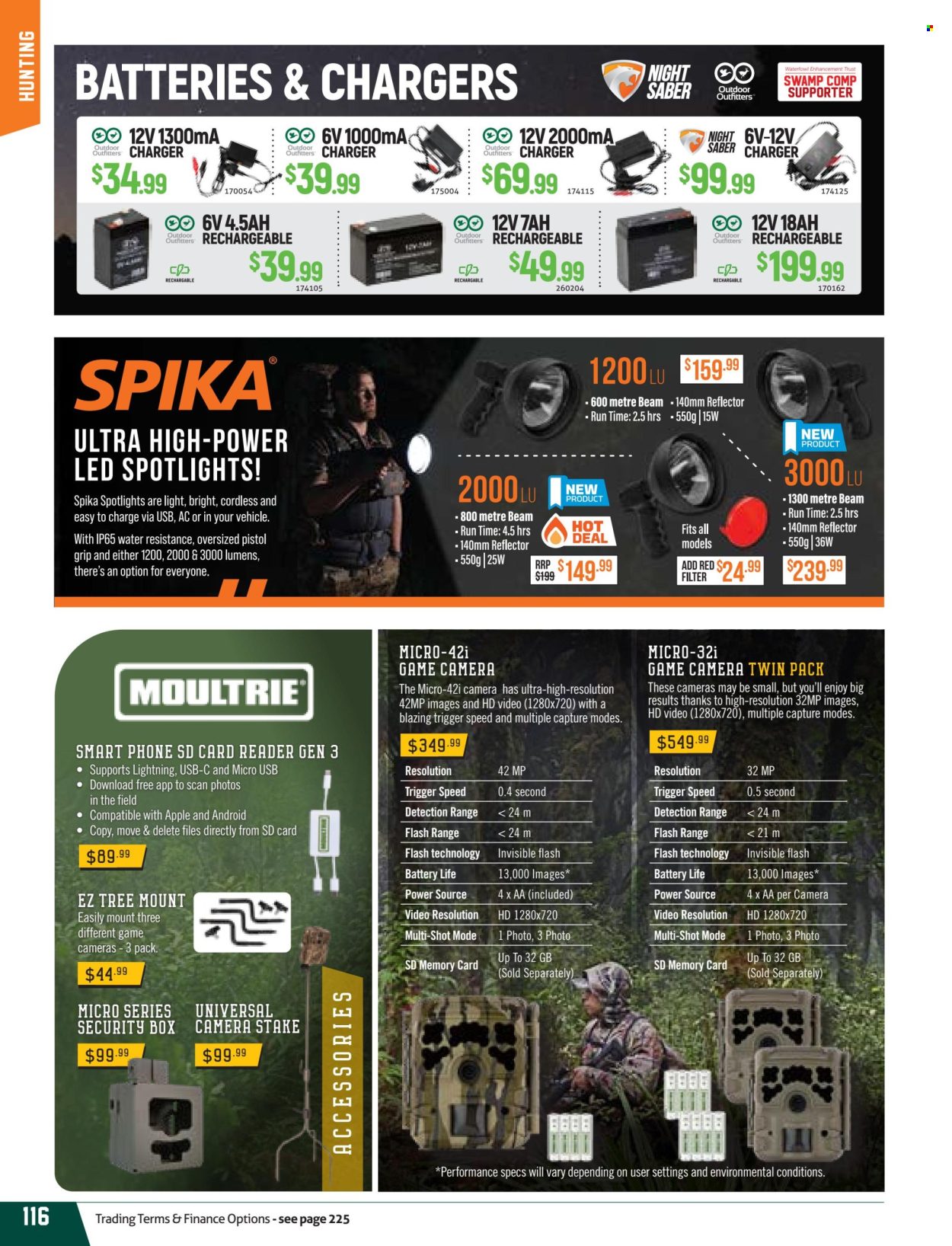 thumbnail - Hunting & Fishing mailer - Sales products - camera, game cam. Page 116.