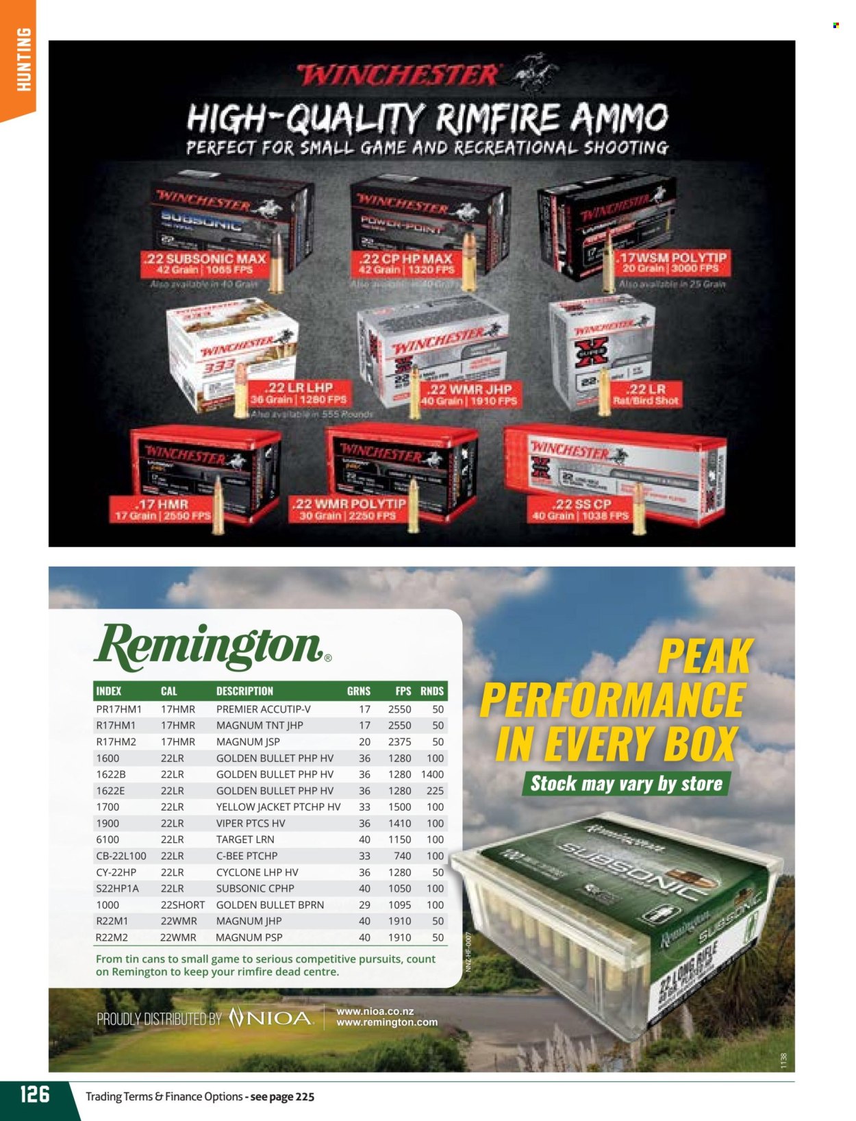 thumbnail - Hunting & Fishing mailer - Sales products - viper, Remington, ammo. Page 126.