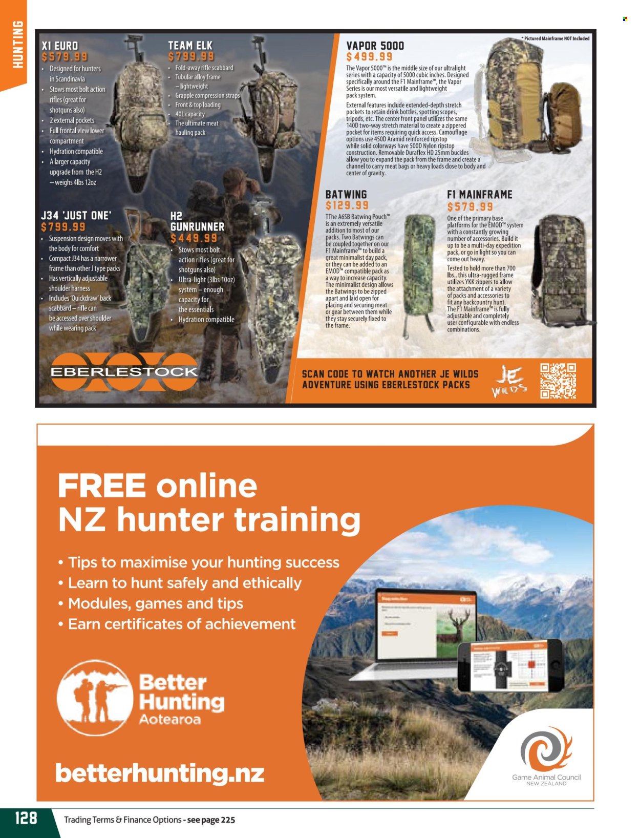 thumbnail - Hunting & Fishing mailer - Sales products - bag, Hunter, shotgun. Page 128.