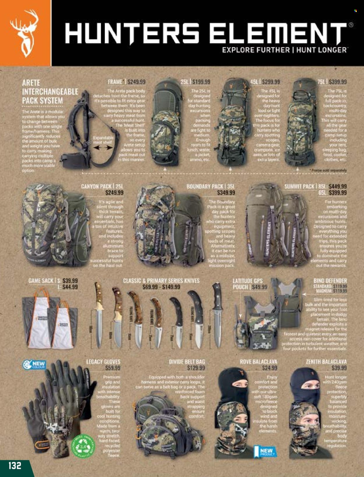 thumbnail - Hunting & Fishing mailer - Sales products - knife, camera, sleeping bag, tent, ammo. Page 132.