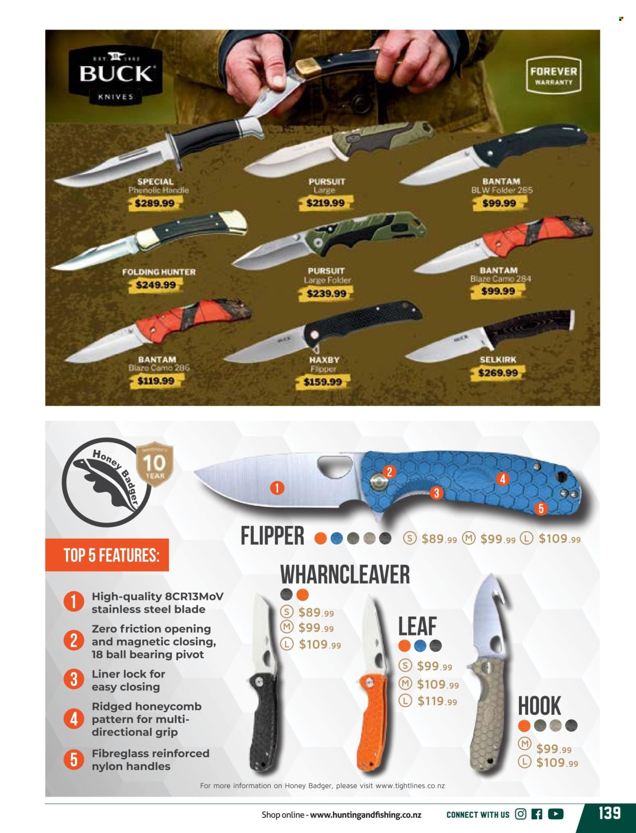 thumbnail - Hunting & Fishing mailer - Sales products - knife. Page 139.