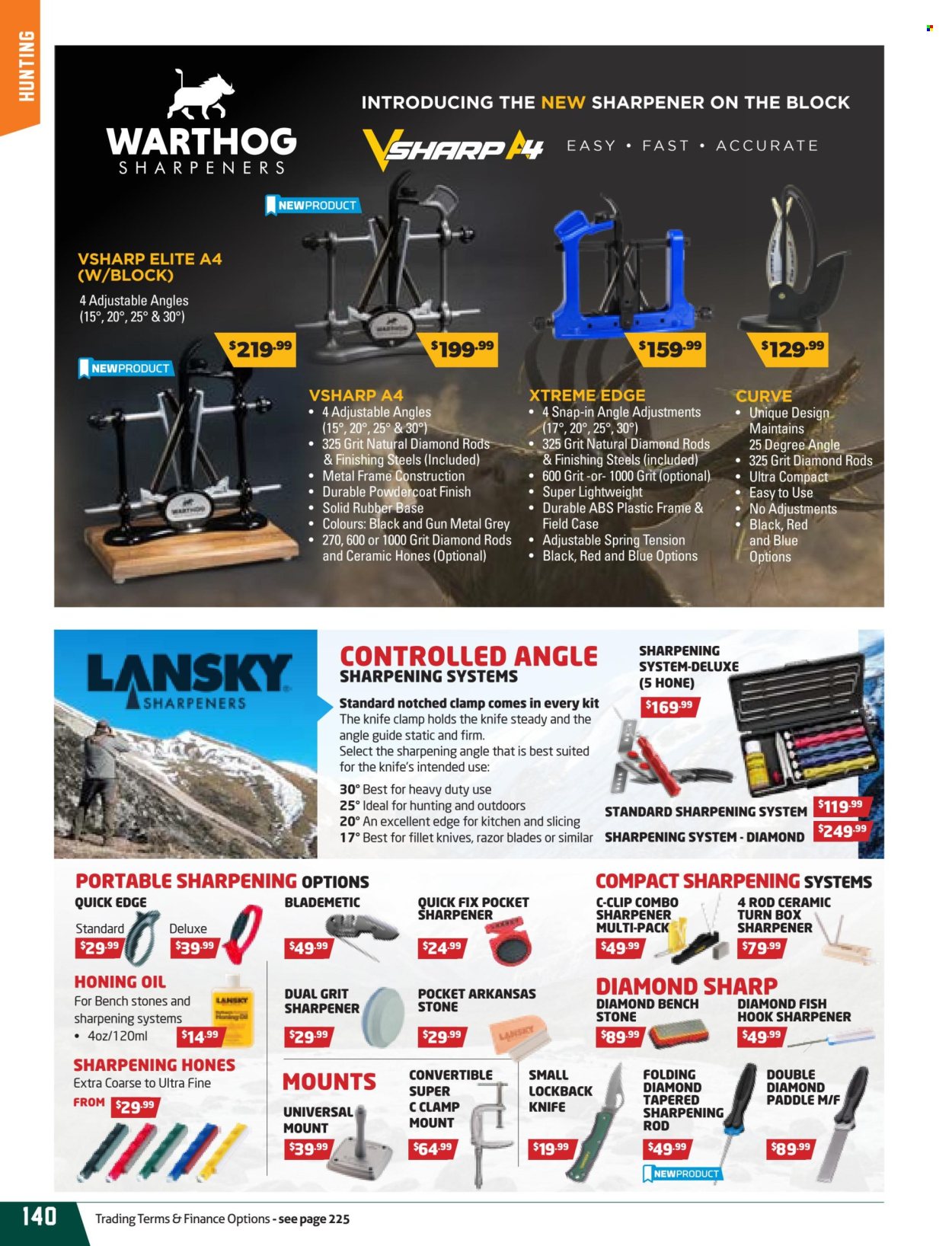 thumbnail - Hunting & Fishing mailer - Sales products - knife, sharpener, bench. Page 140.