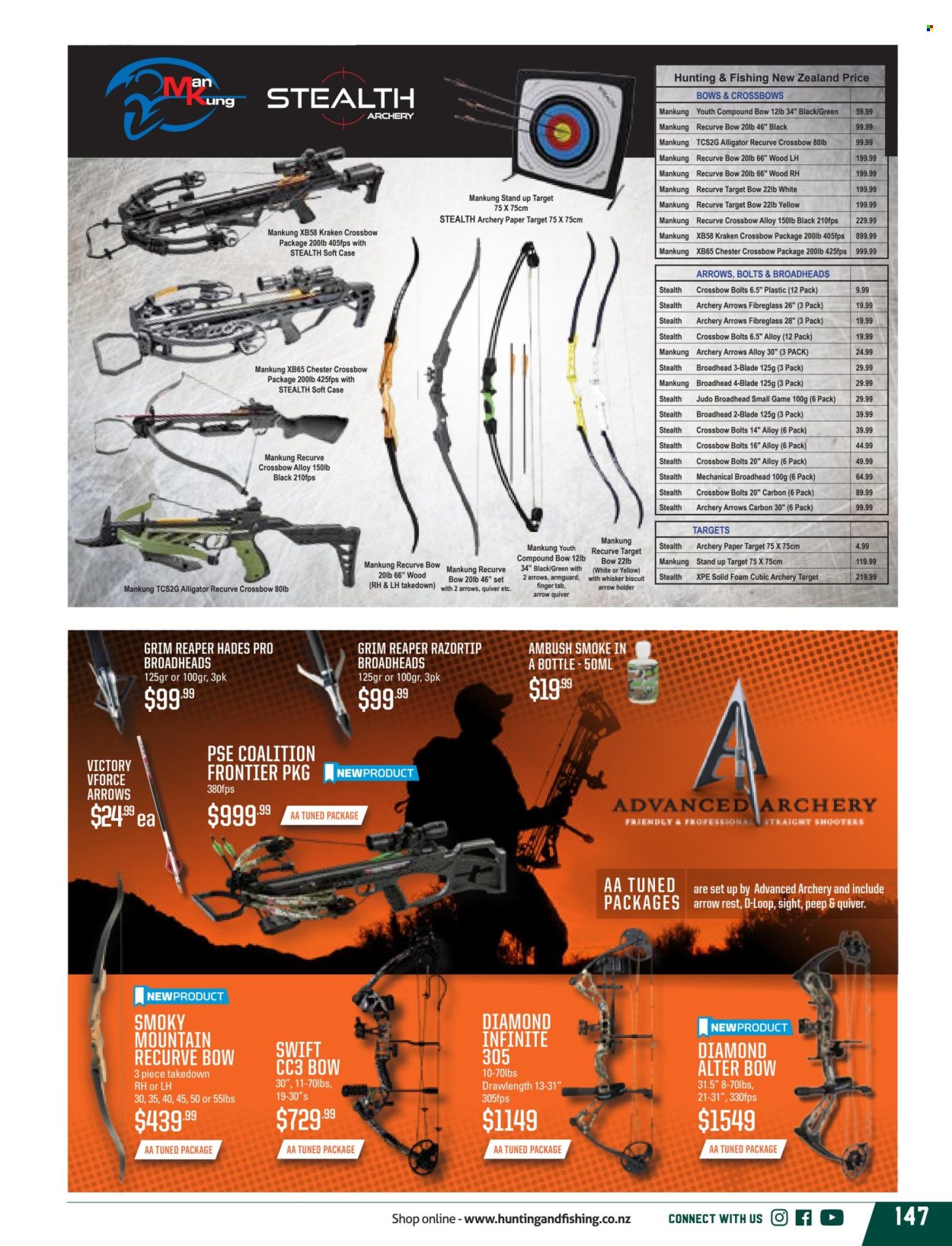 thumbnail - Hunting & Fishing mailer - Sales products - holder, compound bow, shooting accessories. Page 147.