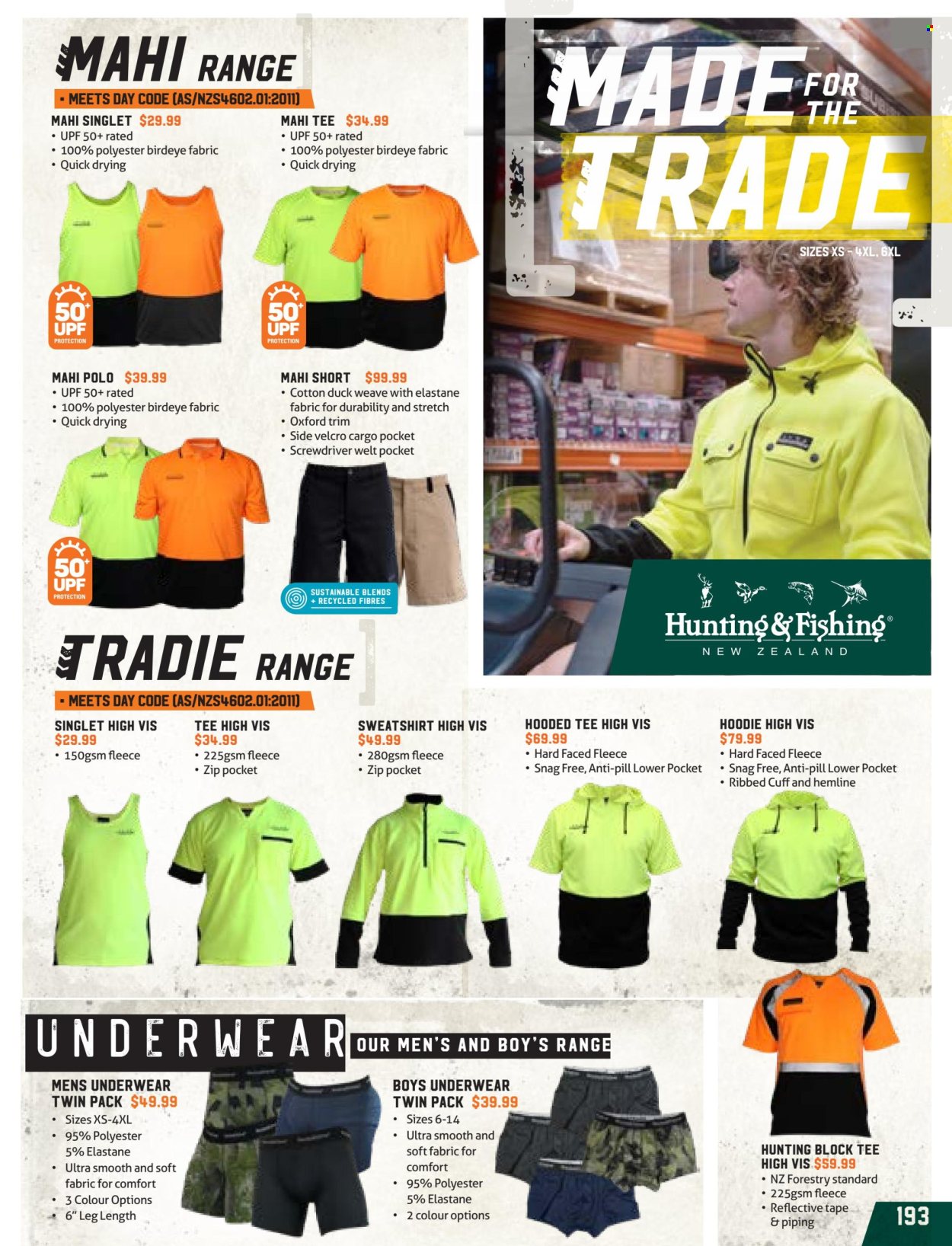 thumbnail - Hunting & Fishing mailer - Sales products - t-shirt, Tradie, screwdriver. Page 193.