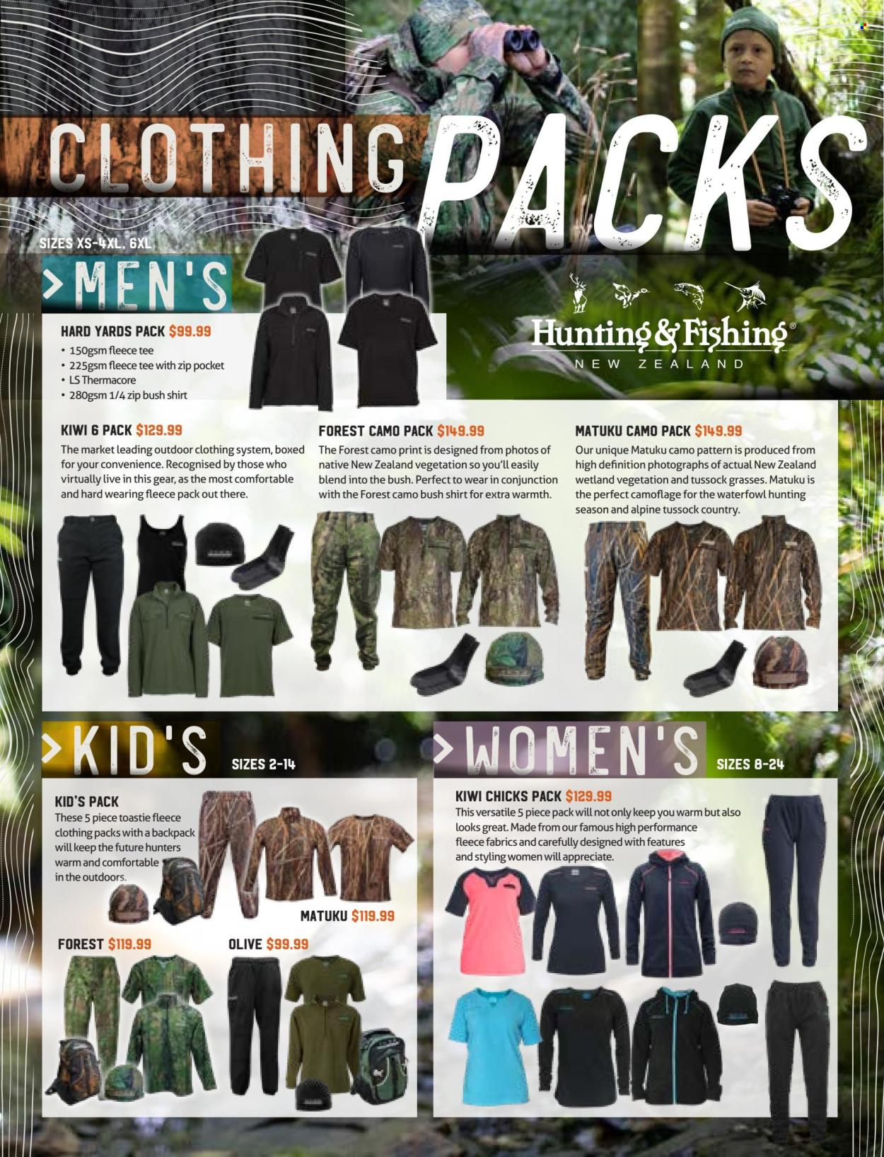 thumbnail - Hunting & Fishing mailer - Sales products - shirt, t-shirt, backpack. Page 195.