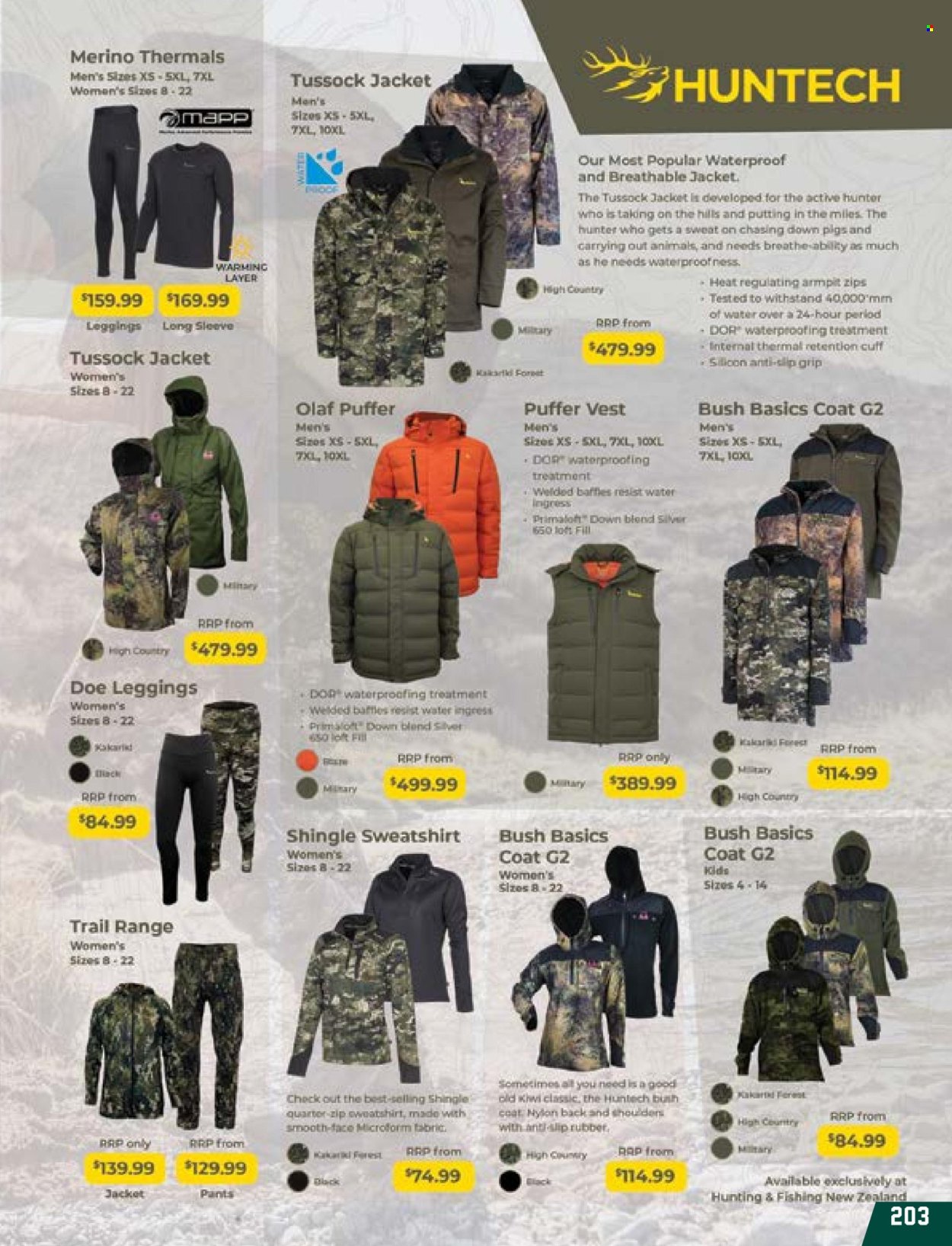 thumbnail - Hunting & Fishing mailer - Sales products - pants, vest, leggings. Page 203.