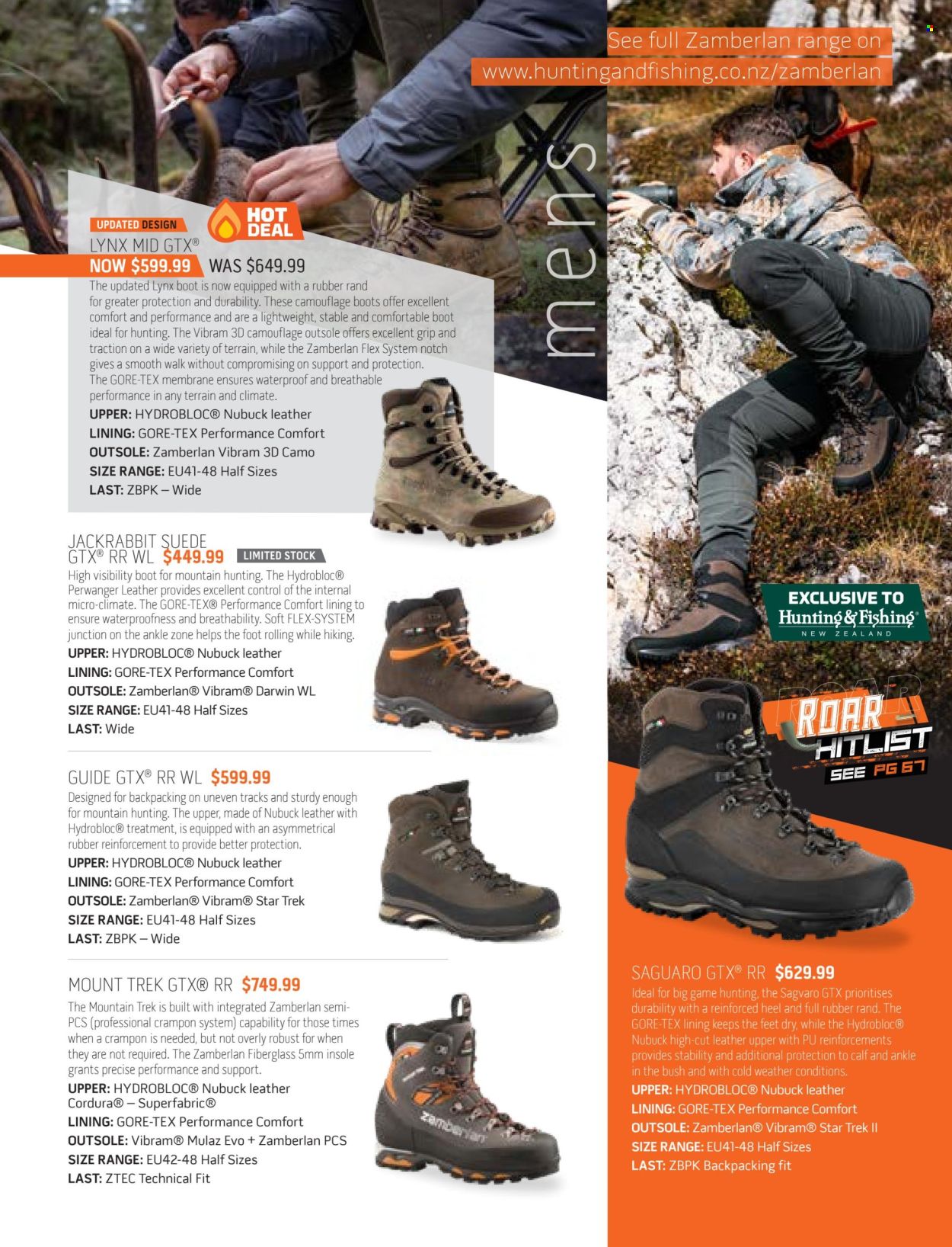 thumbnail - Hunting & Fishing mailer - Sales products - boots. Page 211.