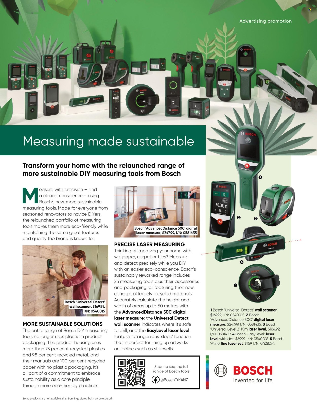 thumbnail - Bunnings Warehouse mailer - Sales products - laser, safe, Bosch, carpet. Page 27.