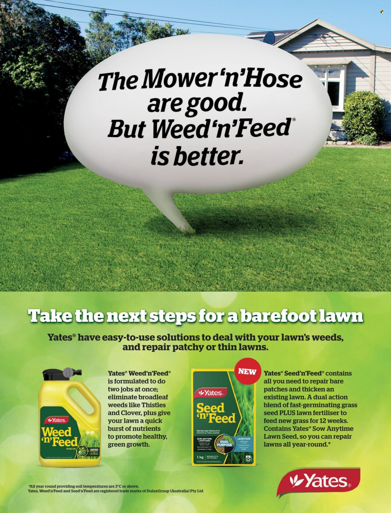 thumbnail - Bunnings Warehouse mailer - Sales products - Yates, grass seed, fertilizer. Page 47.