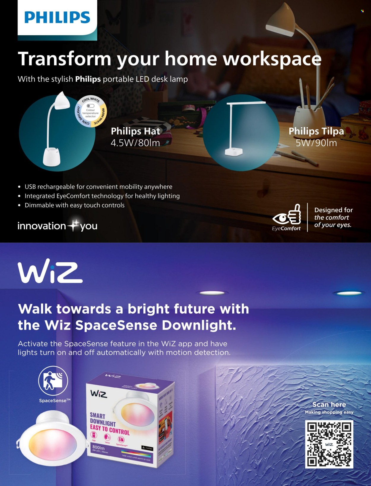 thumbnail - Bunnings Warehouse mailer - Sales products - Philips, lamp, table lamp, lighting. Page 53.