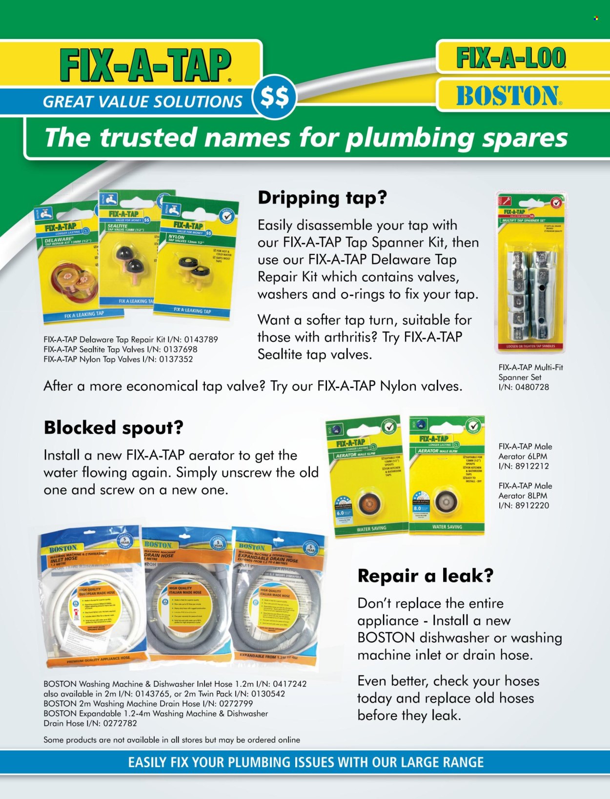 thumbnail - Bunnings Warehouse mailer - Sales products - dishwasher, screw, spanner, o-rings, washers. Page 69.