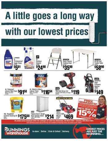 thumbnail - Bunnings Warehouse catalogue - A Little Goes A Long Way With Our Lowest Prices