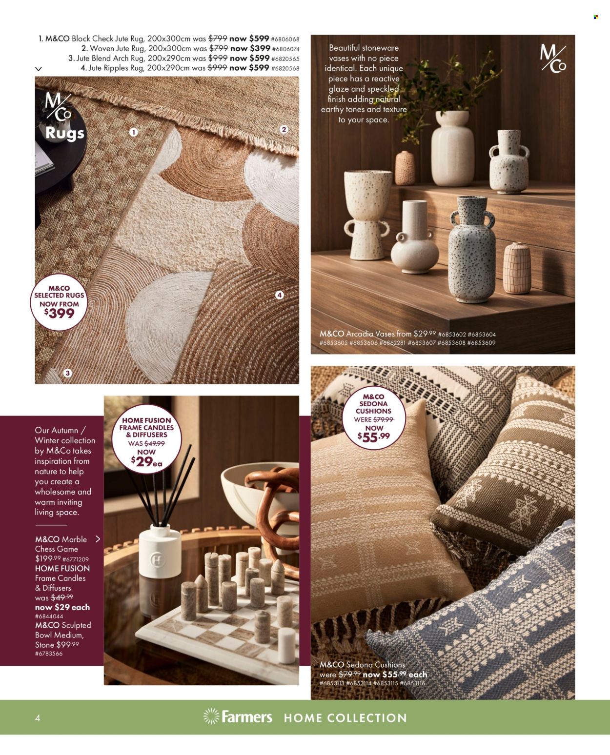 thumbnail - Farmers mailer - 18.04.2024 - 01.05.2024 - Sales products - bowl, candle, diffuser, cushion. Page 4.