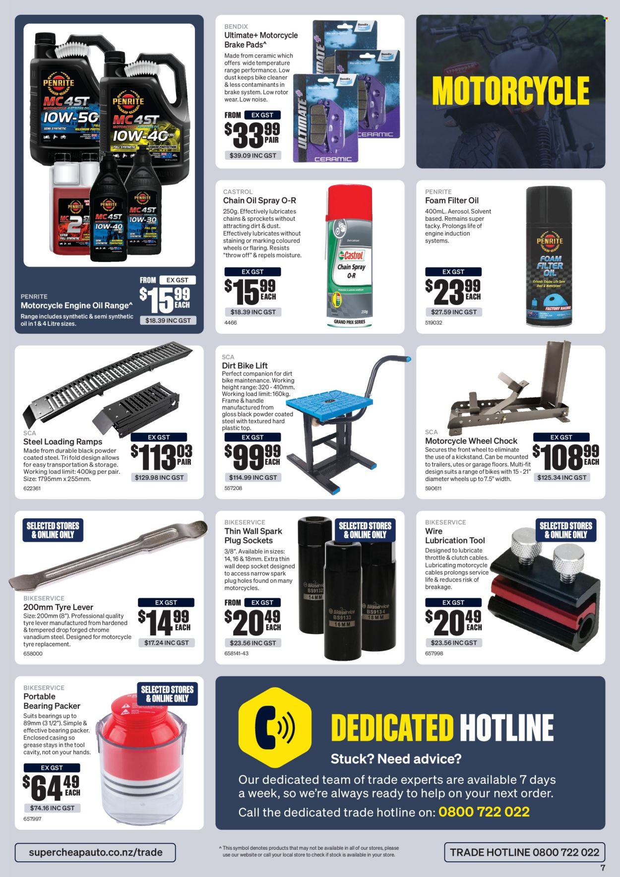 thumbnail - SuperCheap Auto mailer - 19.04.2024 - 17.05.2024 - Sales products - pads, cleaner, plug, bicycle, blanket, motorcycle, brake pad, car ramps, Penrite, motor oil, Castrol. Page 7.