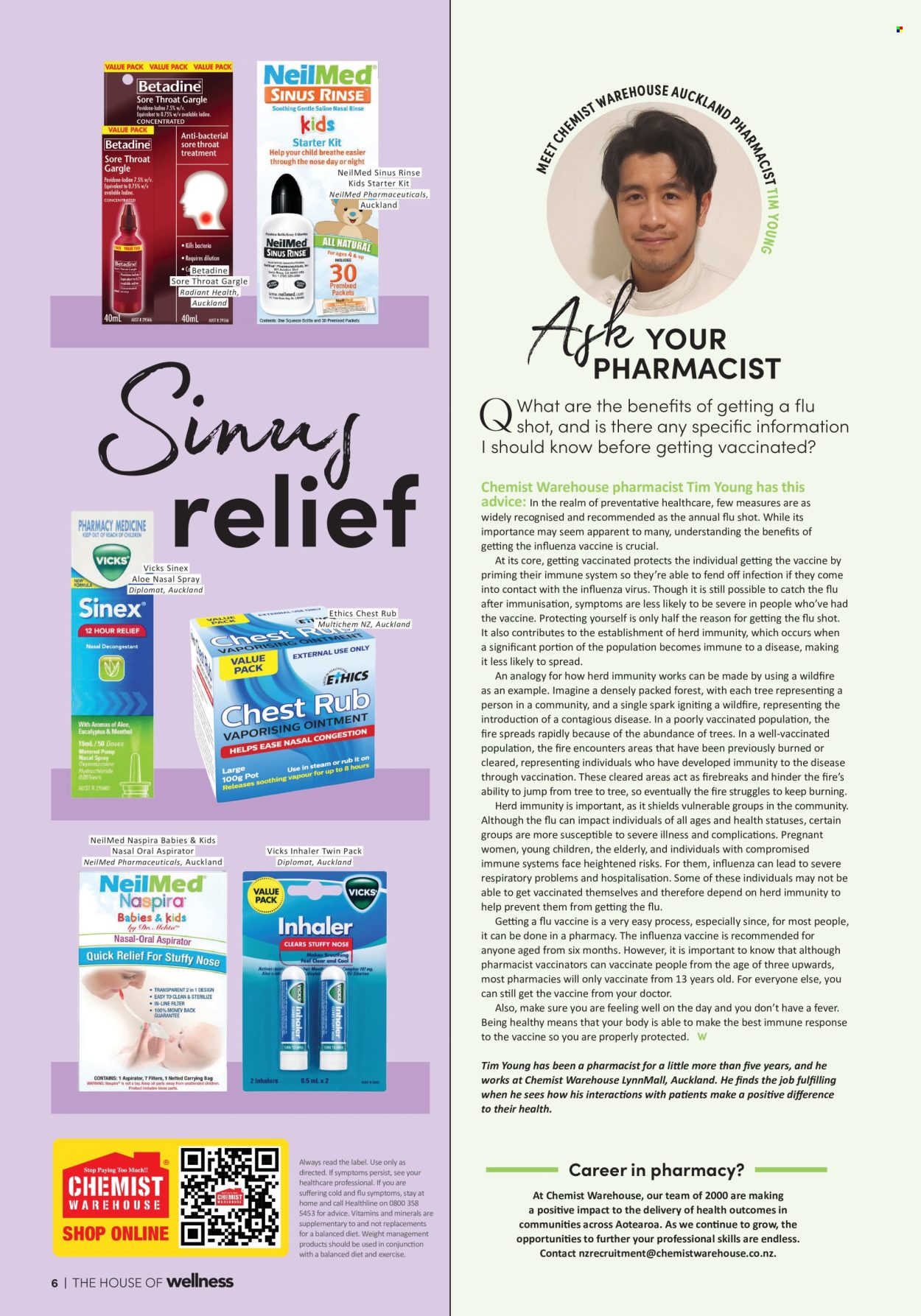 thumbnail - Chemist Warehouse mailer - 01.05.2024 - 31.05.2024 - Sales products - Vicks, Betadine, nasal spray, Sinex, dietary supplement, vitamins, inhaler. Page 6.