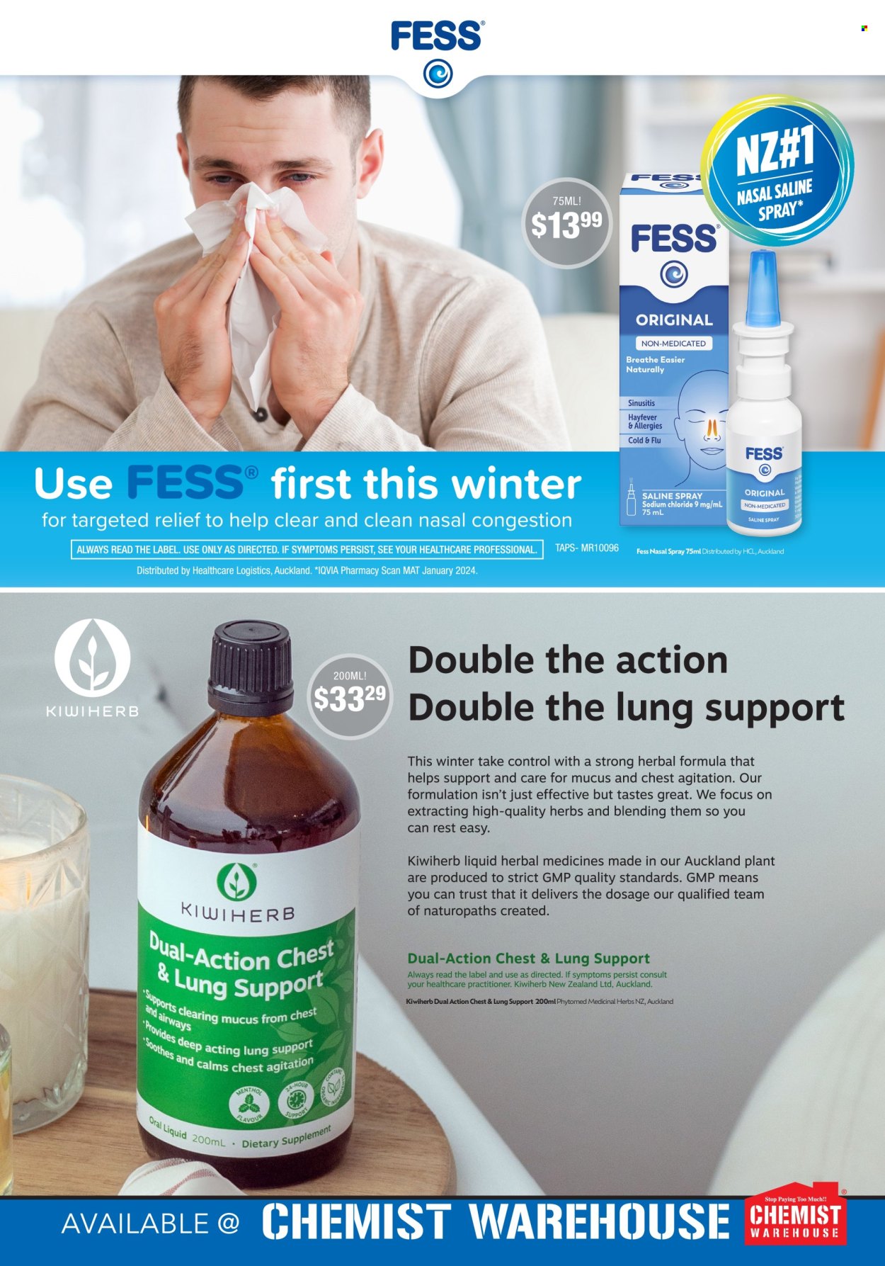 thumbnail - Chemist Warehouse mailer - 01.05.2024 - 31.05.2024 - Sales products - Cold & Flu, nasal spray, dietary supplement. Page 26.