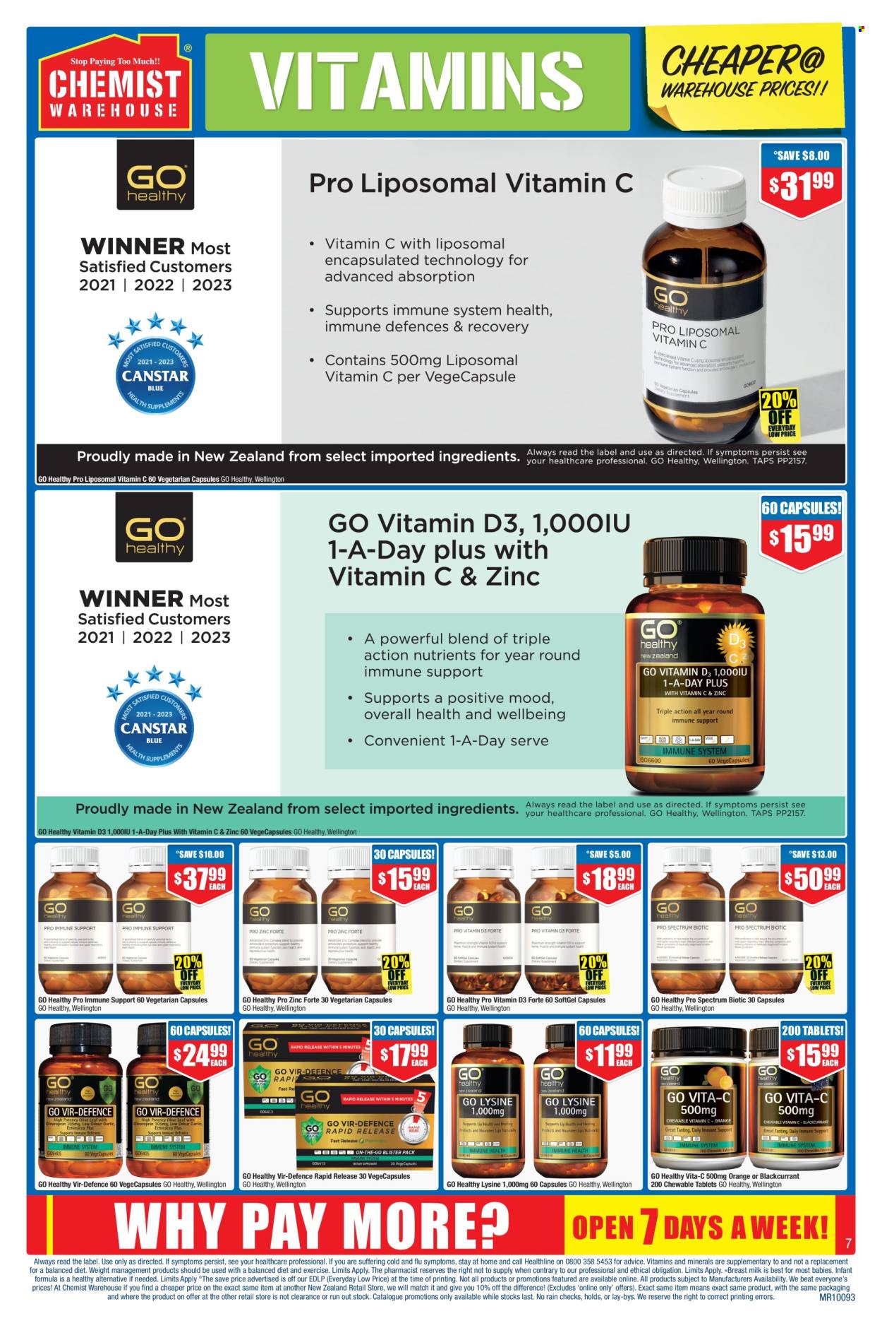 thumbnail - Chemist Warehouse mailer - 18.04.2024 - 12.05.2024 - Sales products - zinc, Spectrum, vitamin D3, dietary supplement, vitamins. Page 7.
