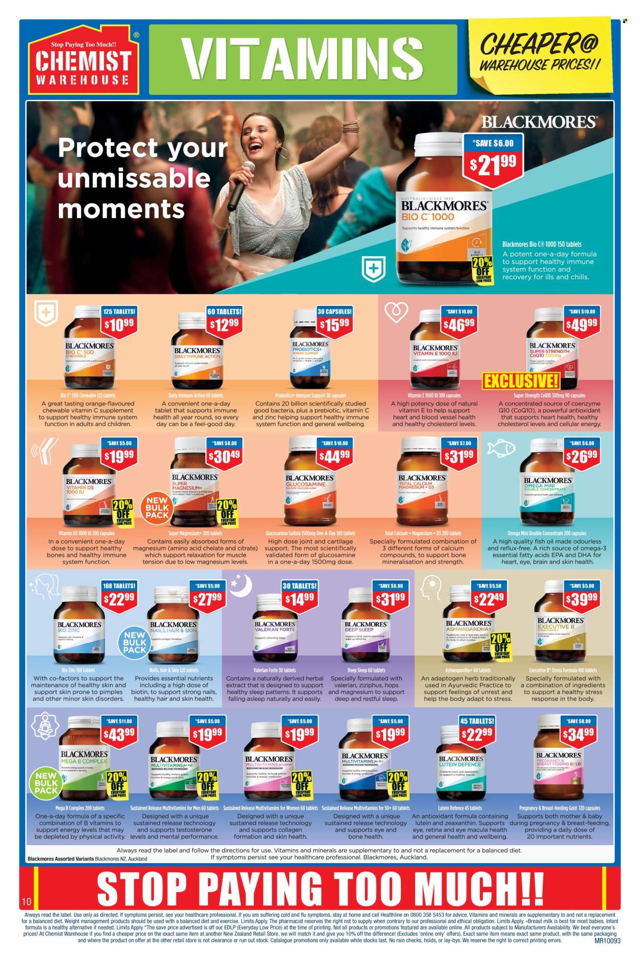 thumbnail - Chemist Warehouse mailer - 18.04.2024 - 12.05.2024 - Sales products - Blackmores, dietary supplement, vitamins. Page 10.