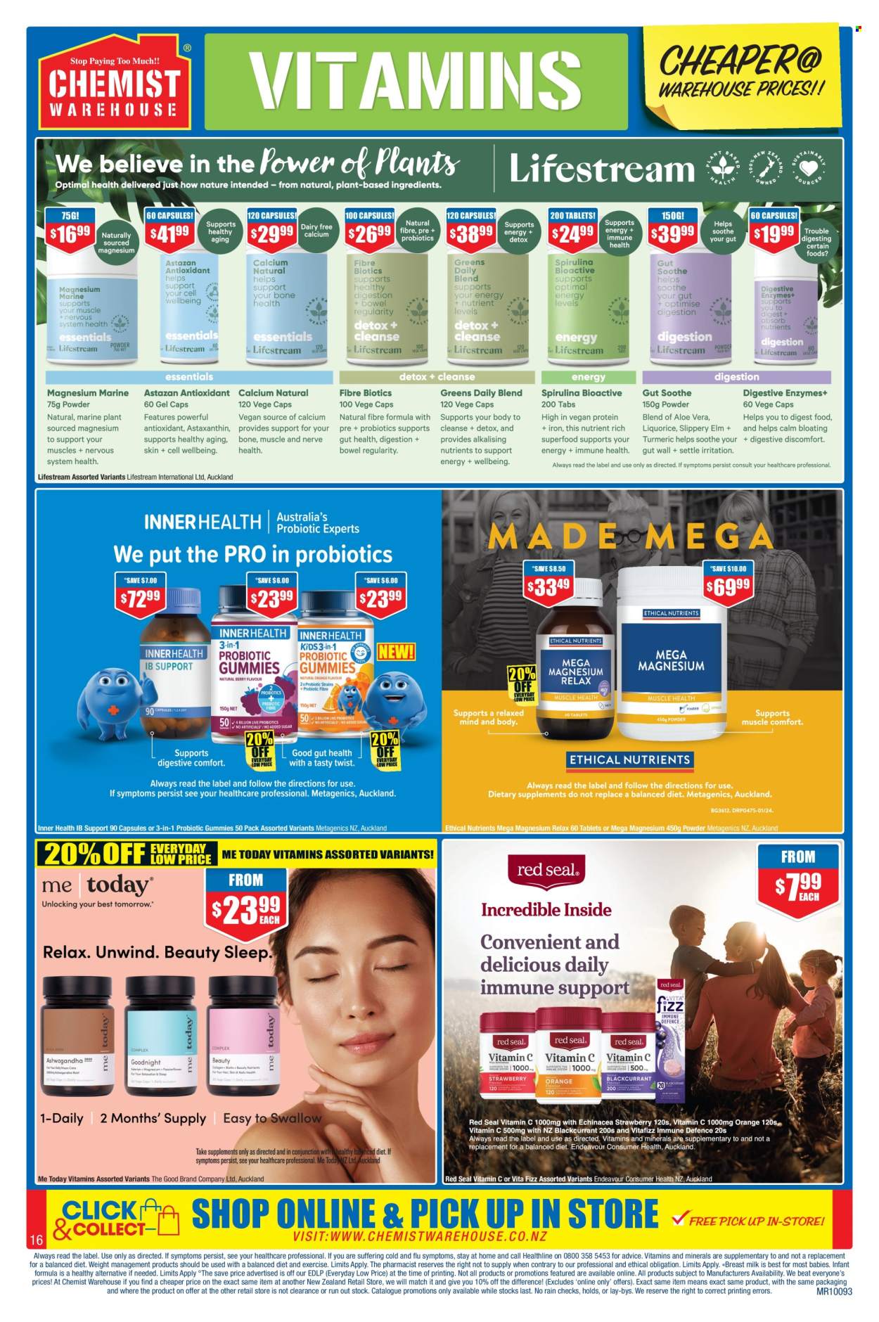 thumbnail - Chemist Warehouse mailer - 18.04.2024 - 12.05.2024 - Sales products - magnesium, vitamin c, probiotics, dietary supplement, Ethical Nutrients, vitamins. Page 16.