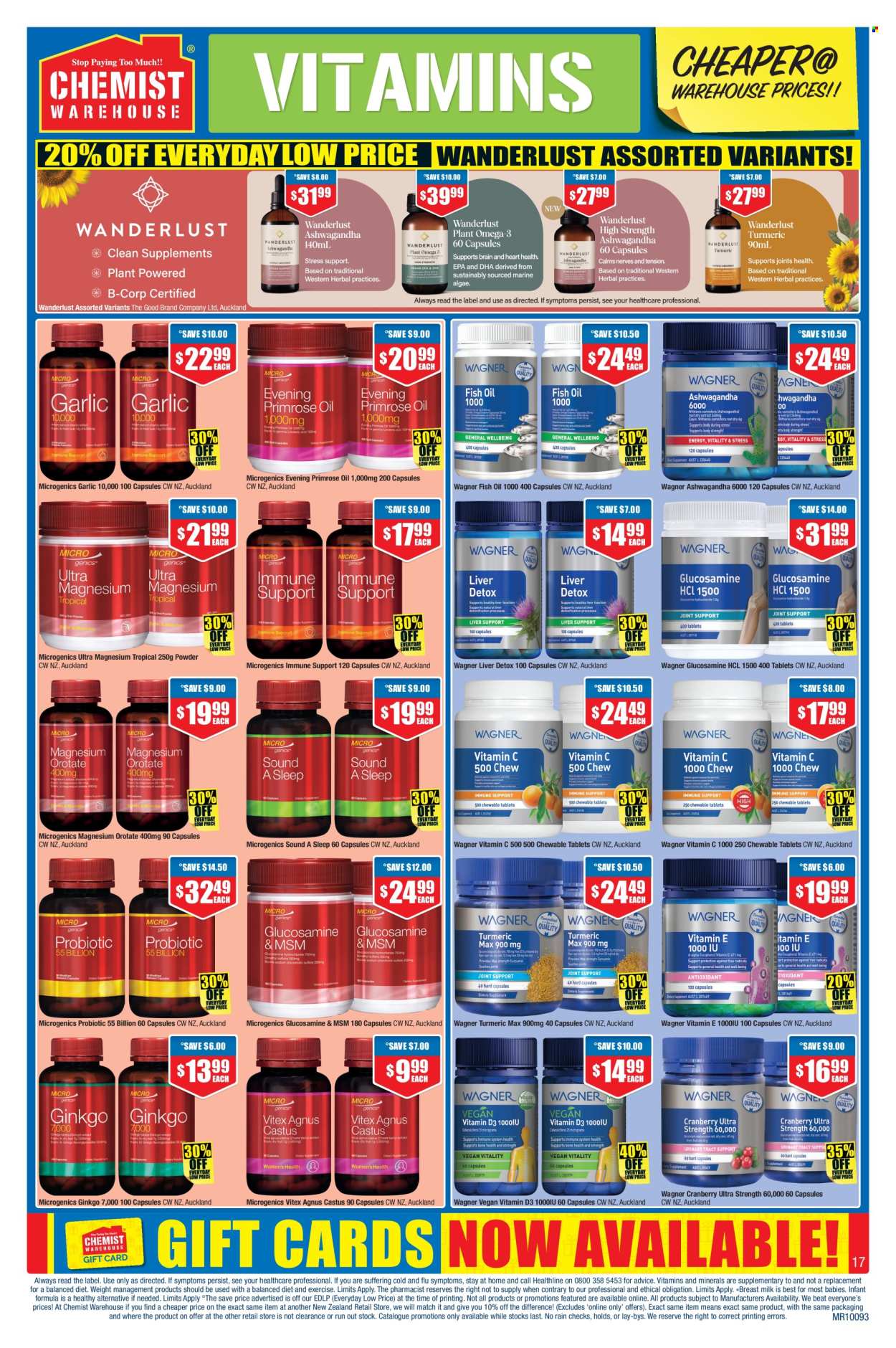 thumbnail - Chemist Warehouse mailer - 18.04.2024 - 12.05.2024 - Sales products - fish oil, glucosamine, magnesium, vitamin c, vitamin D3, dietary supplement, vitamins. Page 17.