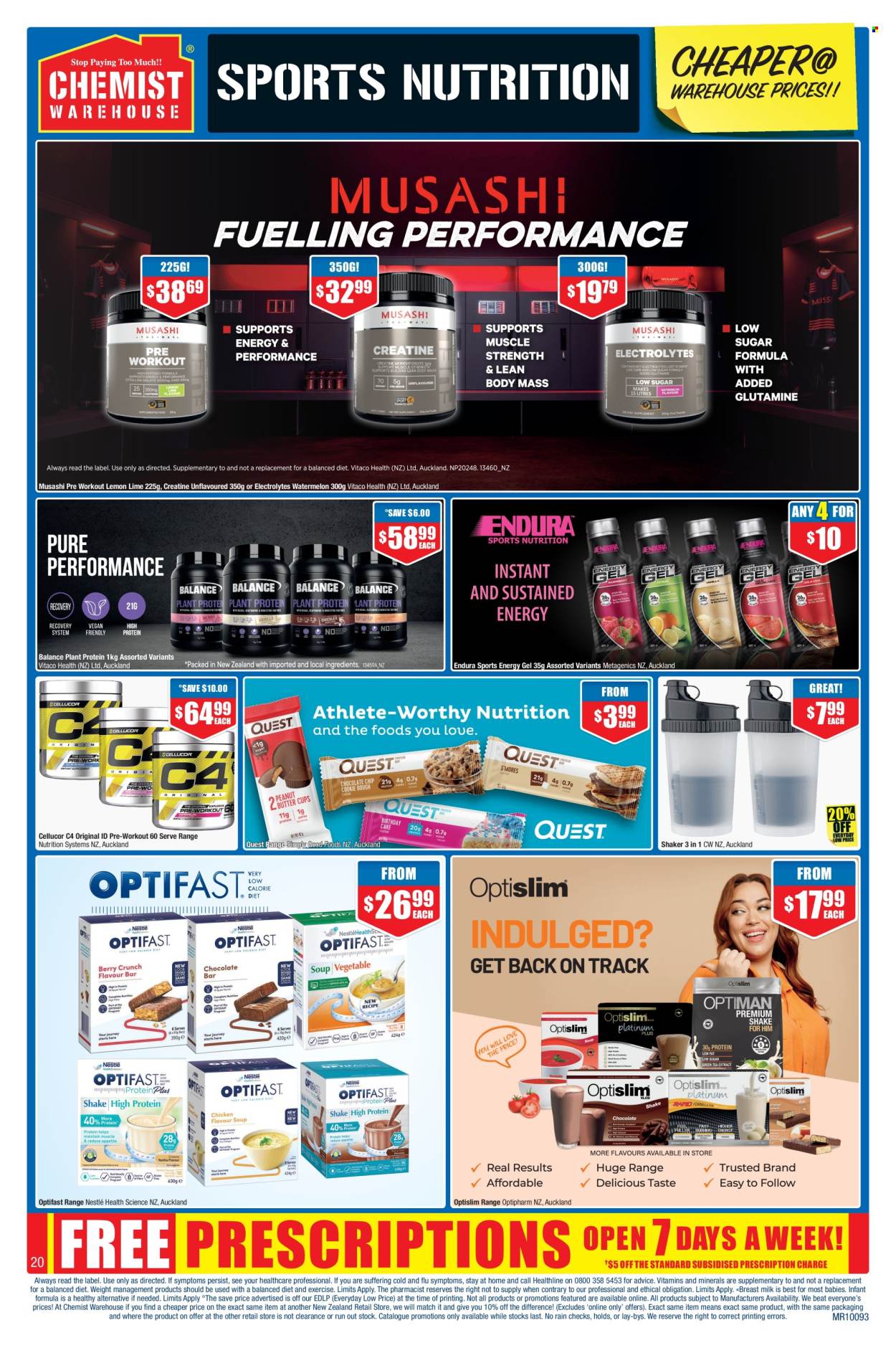 thumbnail - Chemist Warehouse mailer - 18.04.2024 - 12.05.2024 - Sales products - Nestlé, plant protein, dietary supplement, Optislim, vitamins. Page 20.