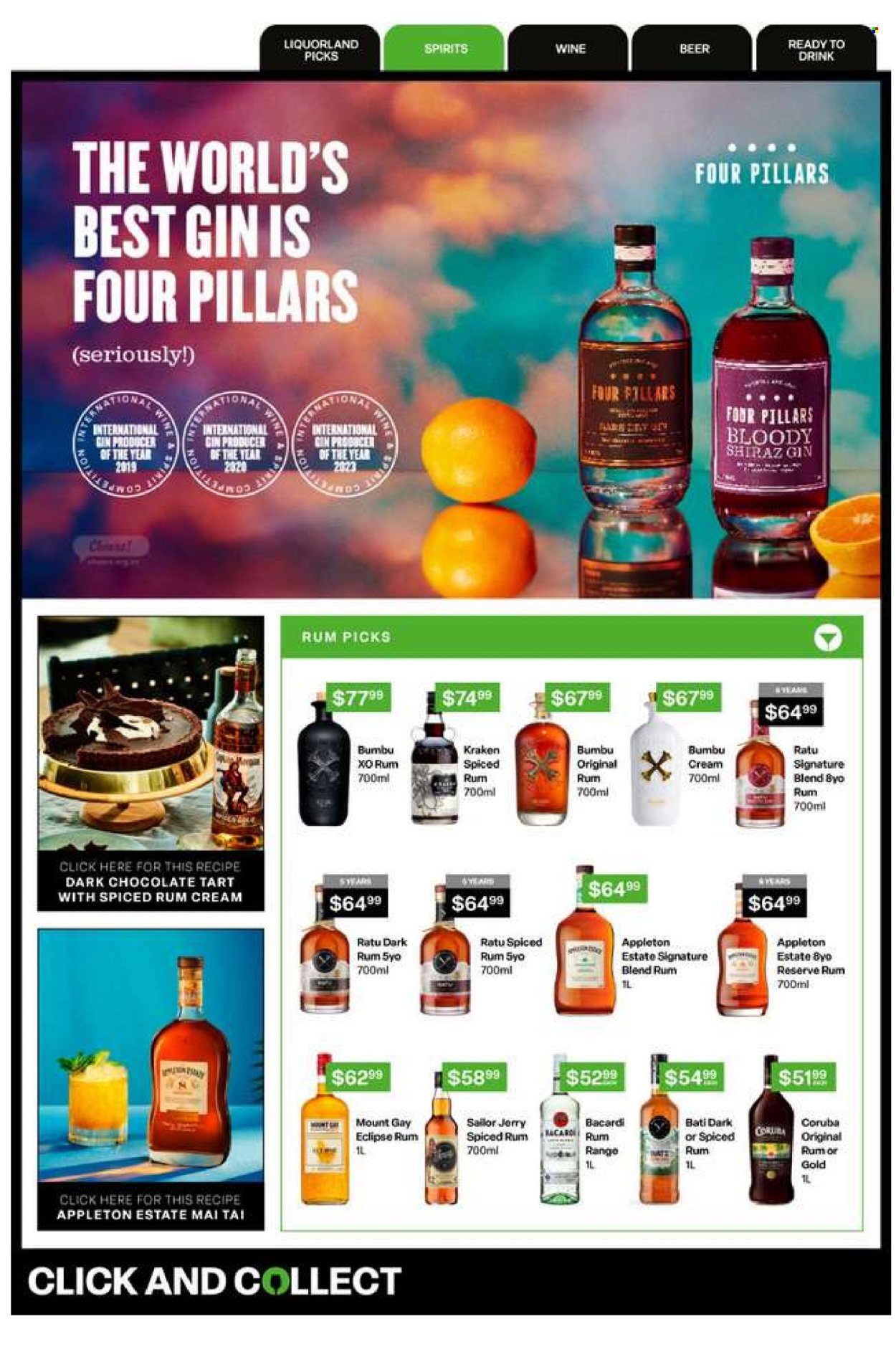 thumbnail - Liquorland mailer - 22.04.2024 - 05.05.2024 - Sales products - chocolate, dark chocolate, wine, alcohol, Bacardi, rum, spiced rum, beer. Page 9.