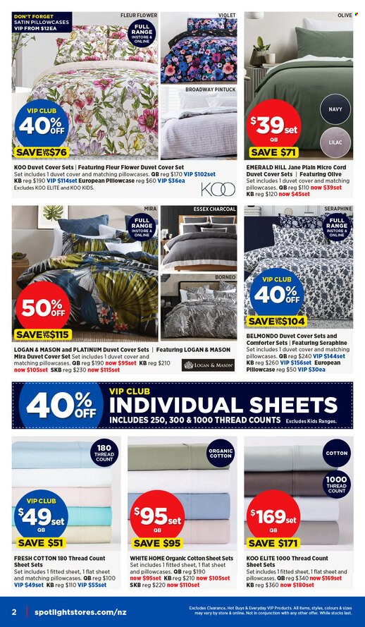 thumbnail - Spotlight mailer - 24.04.2024 - 05.05.2024 - Sales products - thread, bedding, comforter, pillowcase, quilt cover set, bed sheet. Page 2.