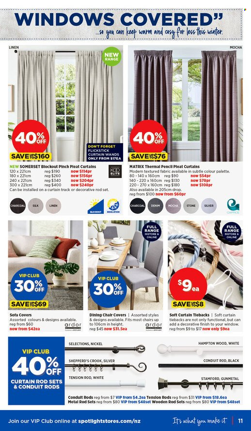thumbnail - Spotlight mailer - 24.04.2024 - 05.05.2024 - Sales products - pencil, sofa cover, curtain, curtain rod. Page 11.